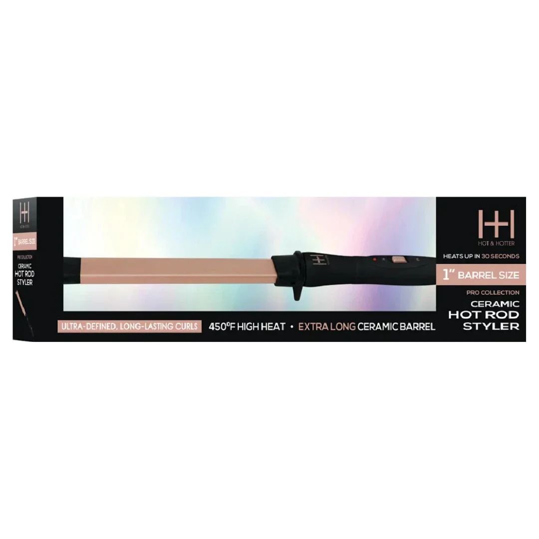 Hot & Hotter Ceramic Hot Rod Styler Wand 1" Rose Gold - Image 4