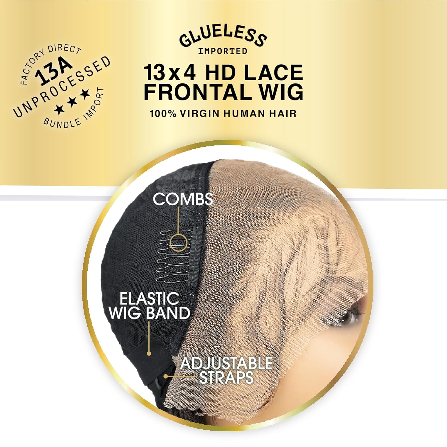 Glueless Imported 13A 13X4 HD Lace Frontal Wig Loose Wave 24" - Image 4