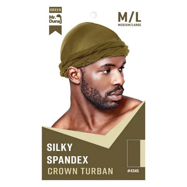Mr. Durag #4345 Silky Spandex Crown Turban M/L Asst - Image 2