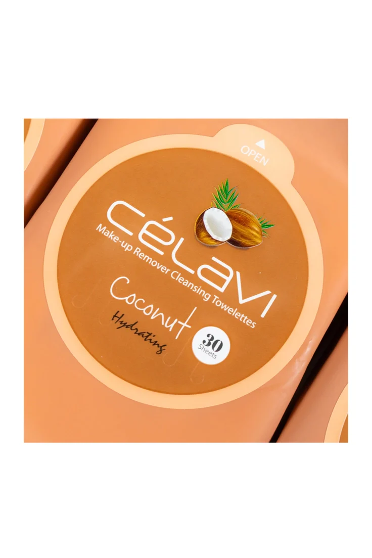 Celavi Make-Up Remover Cleansing Towelettes Coconut MT015 - Image 3