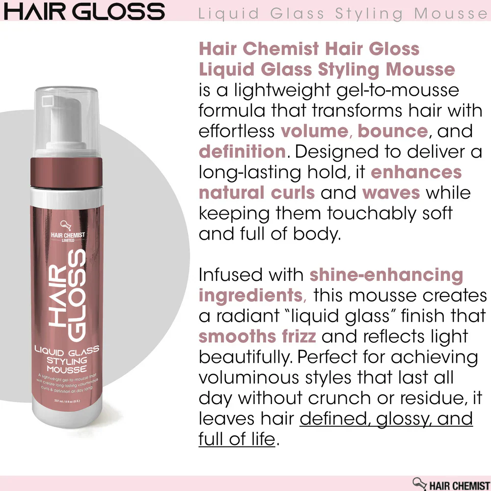 Hair Chemist Hair Gloss Liquid Glass Styling Mousse 8 oz - Image 2
