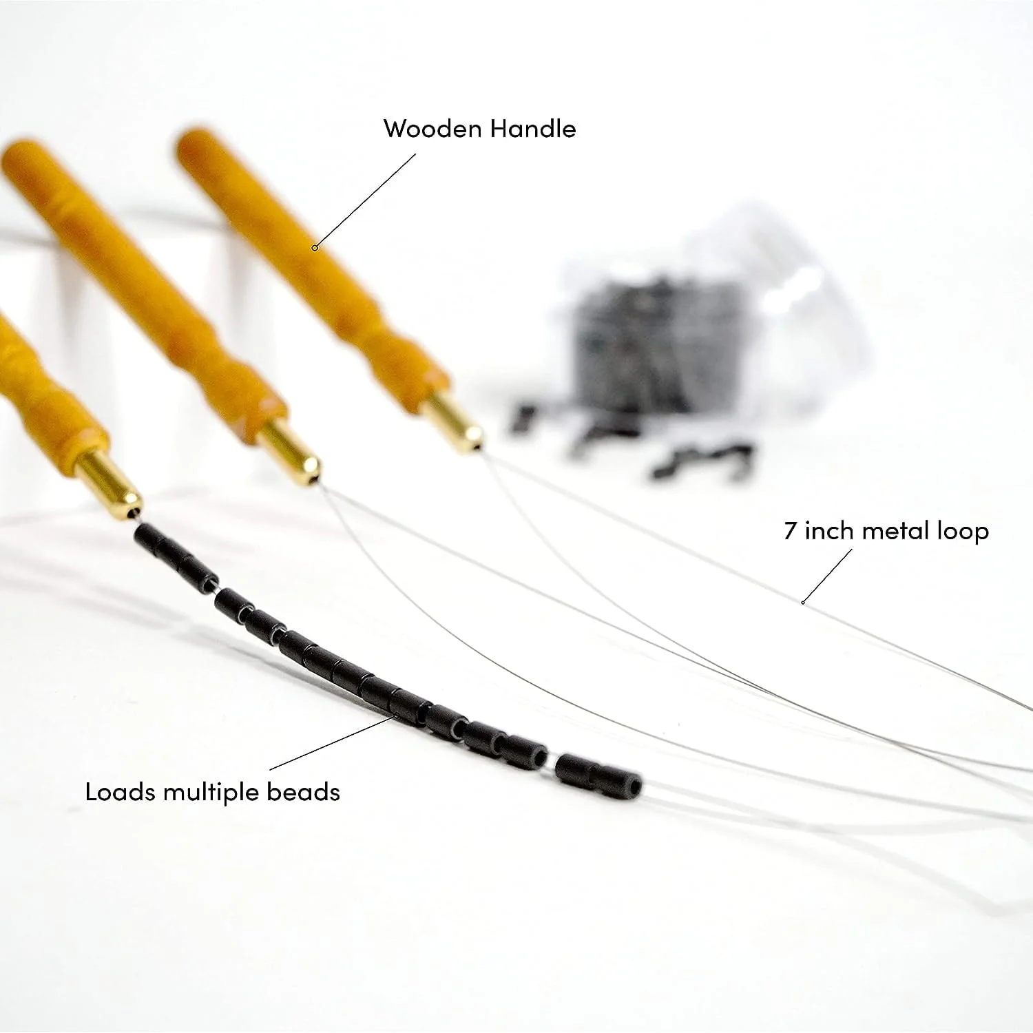 The Hair Shop Loop Needles - Wooden Grip - Image 4