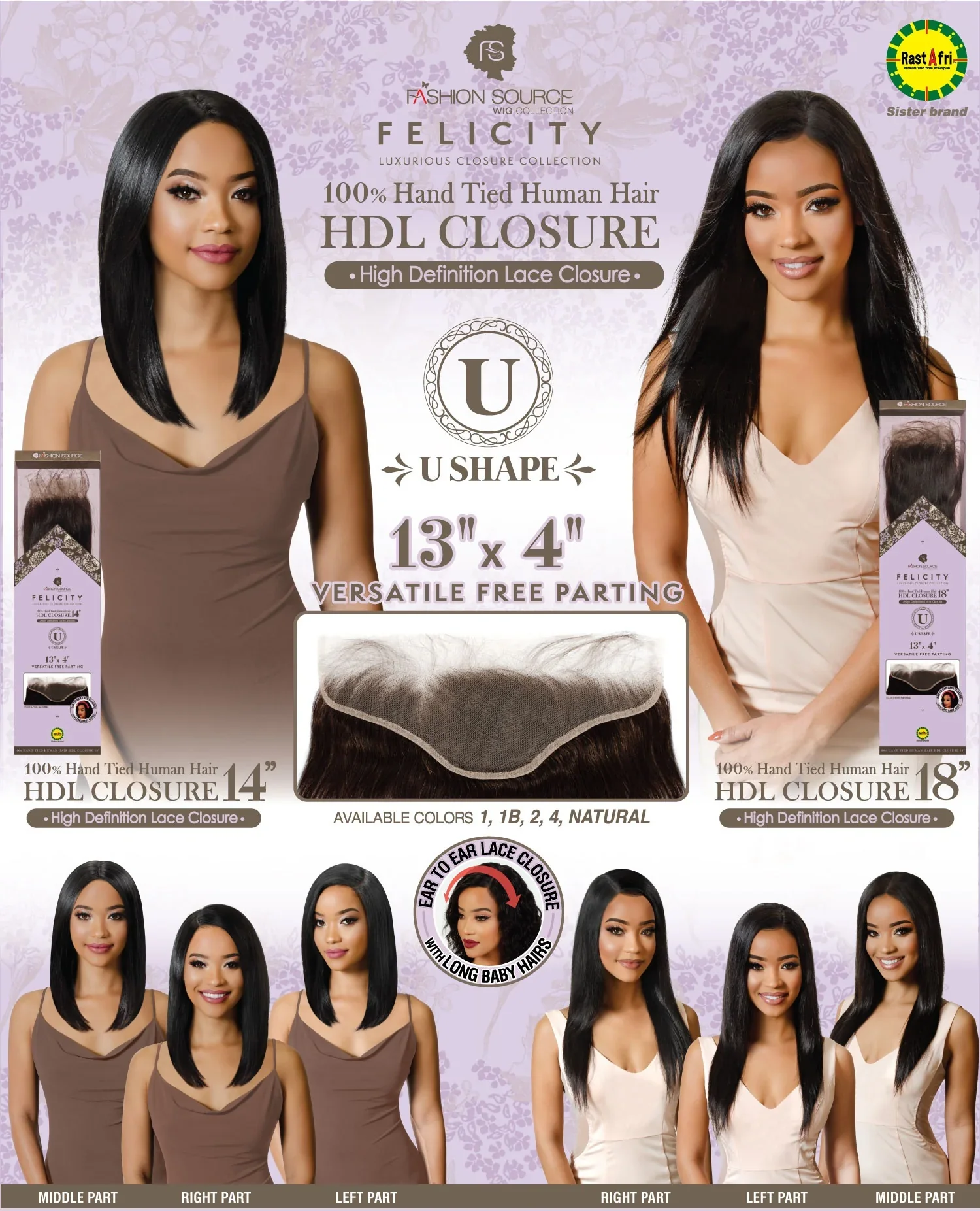 Fashion Source Human Hair HD Lace Closure 13X4 14" - Image 3