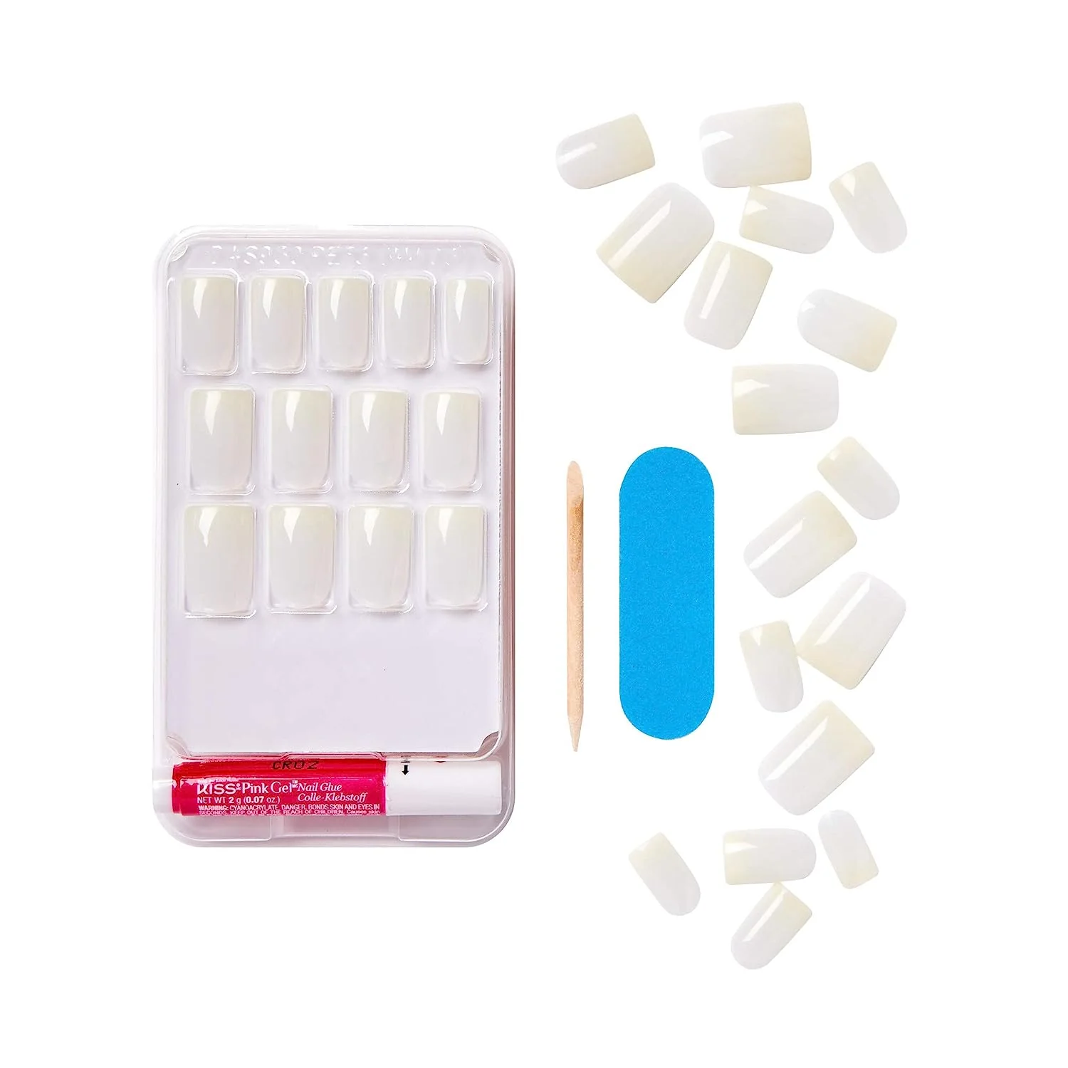 Kiss Salon Acrylic Natural Square Nails Medium 28 ct - KSAN02 - Image 3