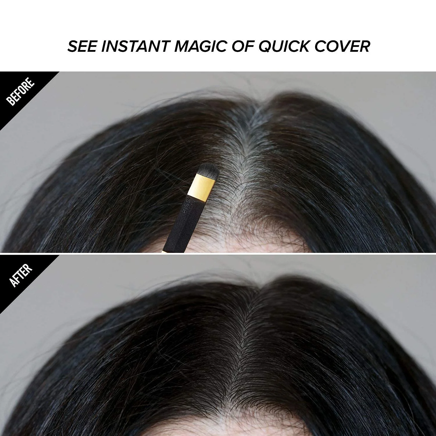 Kiss Quick Cover Root Touch Up Hair Shadow (Natural Black) - Image 4