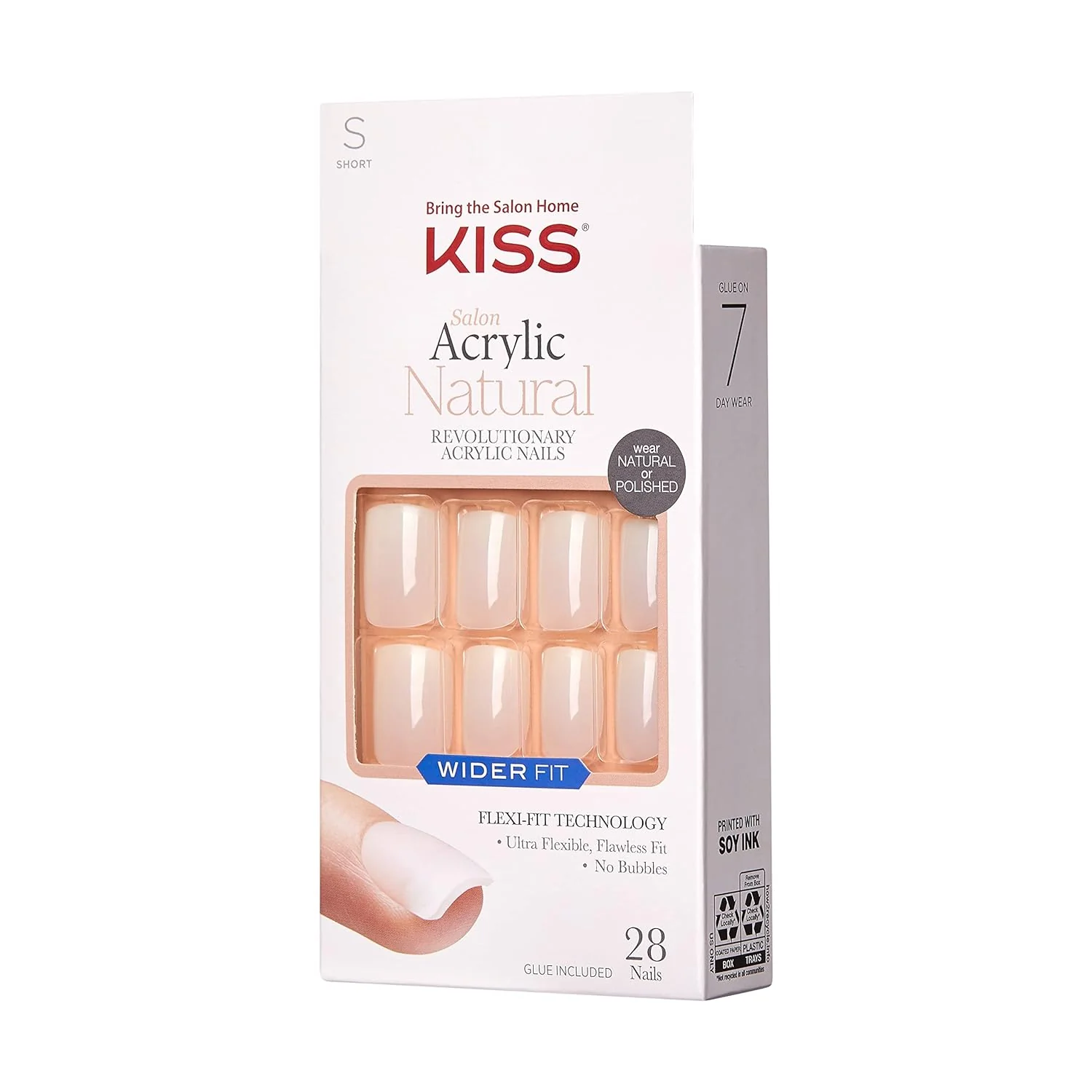 KS Salon Acrylic Nails French Rome Wide Fit SFW50 - Image 3